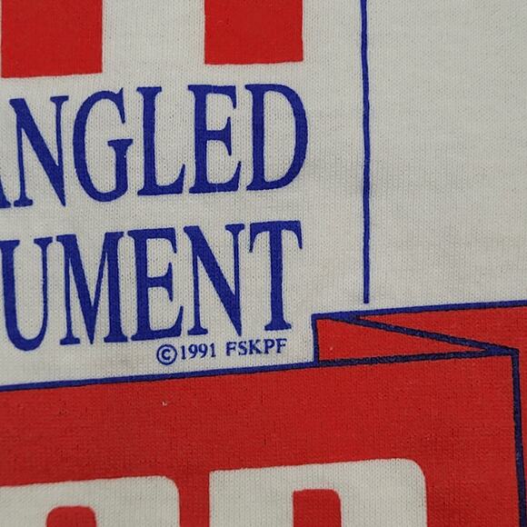 Vintage 90s Lipton Tea Shirt Womens L 21x25 White American Flag - Picture 9 of 14